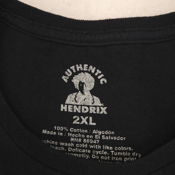 Jimi Hendrix Band Crew Neck Short Sleeve Graphic T Shirt Mens Size 2XL Black - Picture 3 of 9